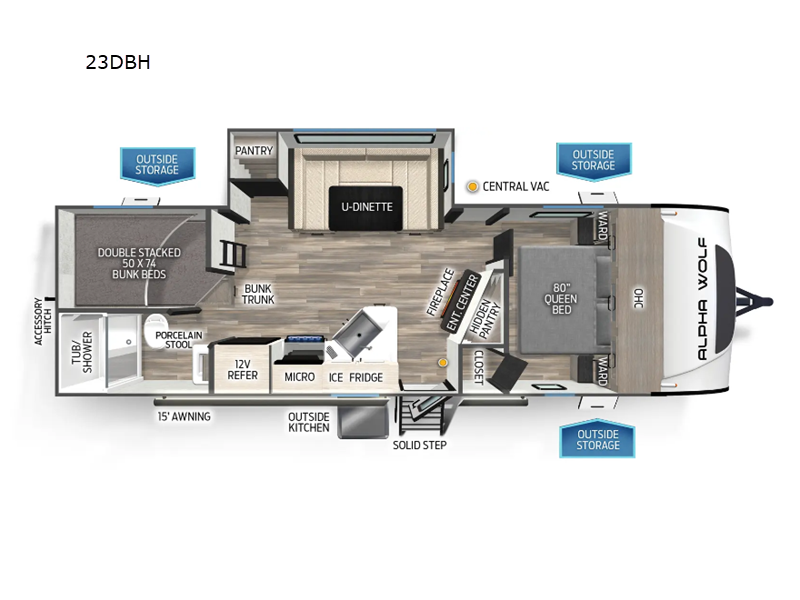 2025 Forest River Cherokee Alpha Wolf 23DBH, $ 53,536