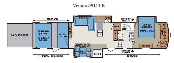 2016 KZ Venom 3911TK, $ 0