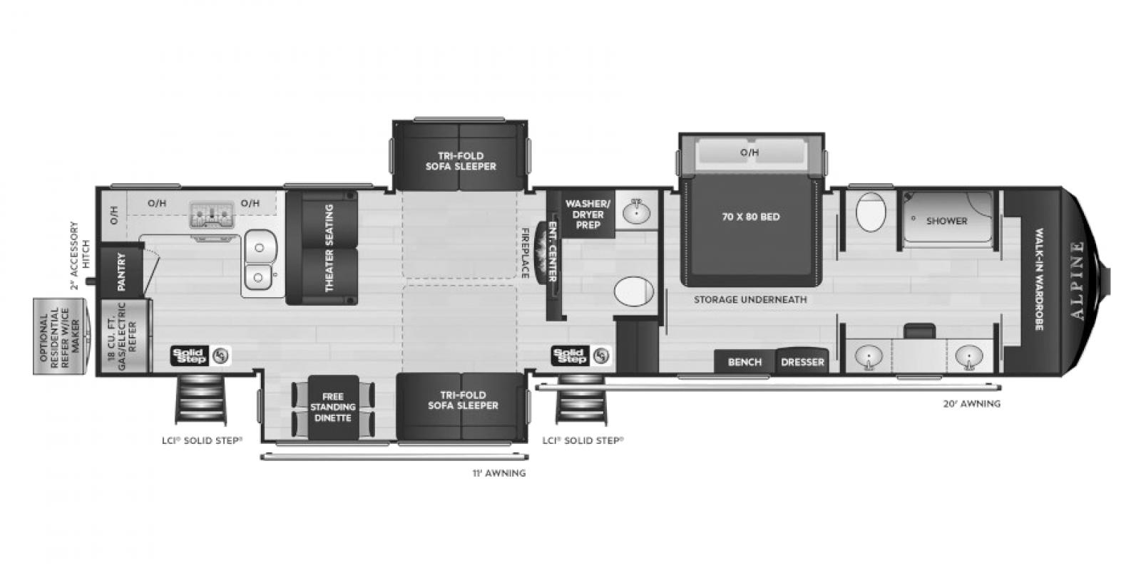 2021 Keystone Alpine 3910RK, $ 53,000