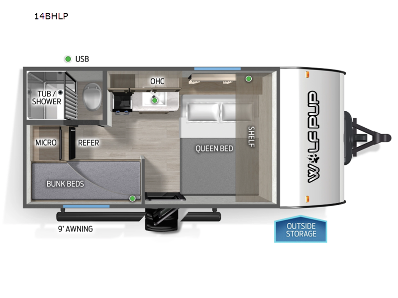 2026 Forest River Cherokee Wolf Pup 14BHLP, $ 12,999