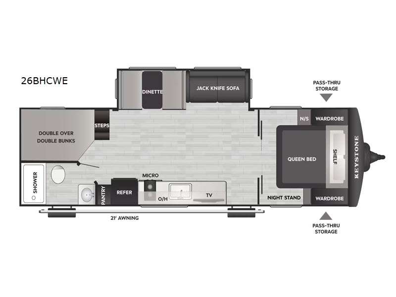 2026 Keystone Bullet Classic Dual Axle 26BHCWE, $ 37,777