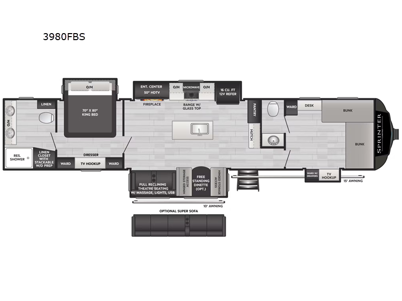 2026 Keystone Sprinter 3980FBS, $ 88,209