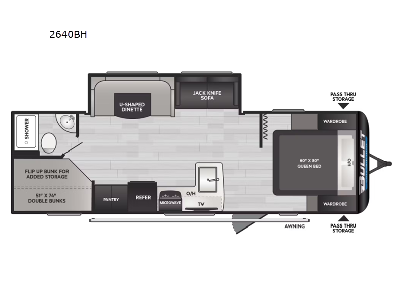 2025 Keystone Bullet Classic (East) 2640BH, $ 39,631