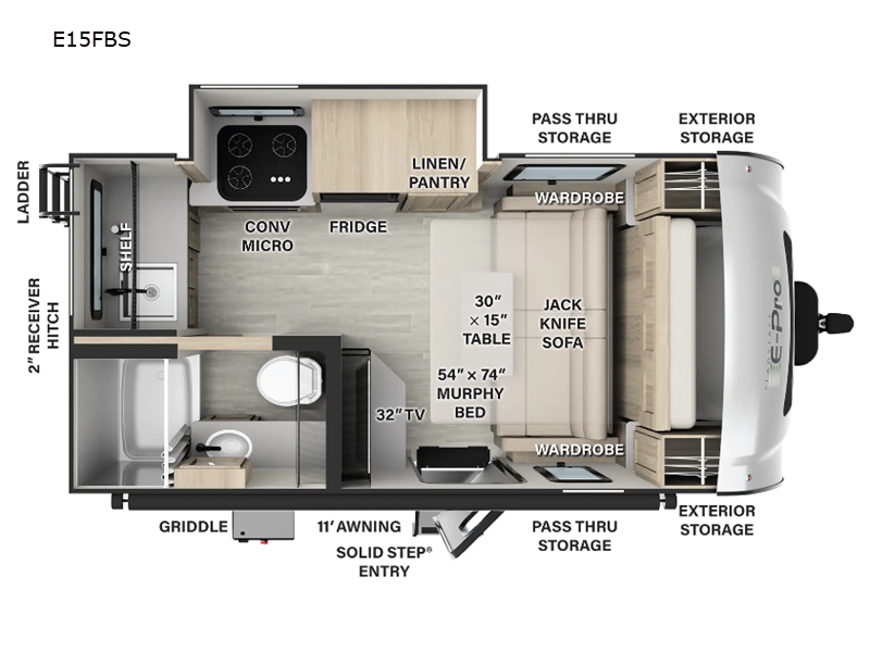 2024 Forest River Flagstaff E-Pro E15FBS, $ 33,995