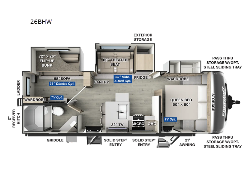2025 Forest River Flagstaff Super Lite 26BHW, $ 37,999