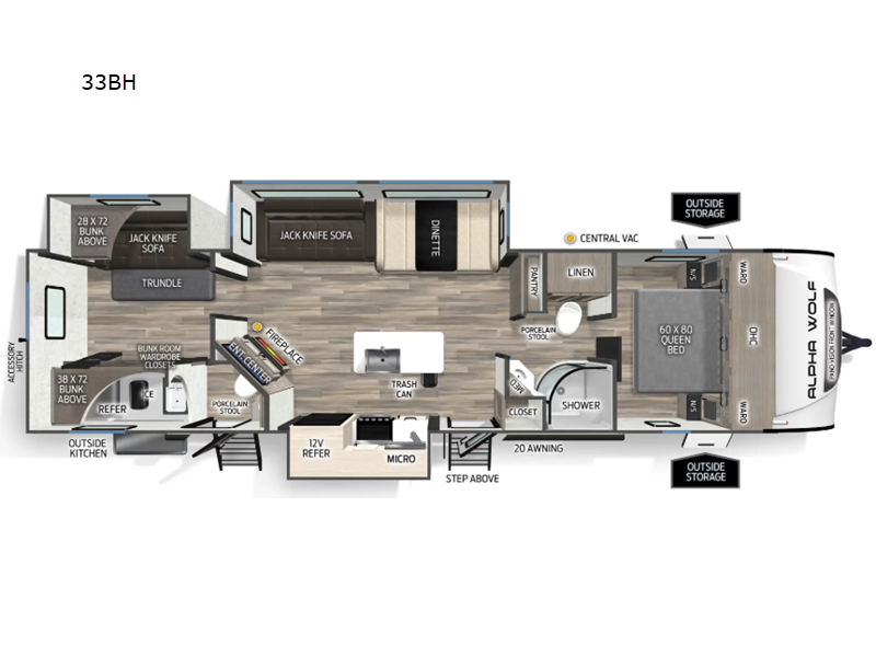 2026 Forest River Cherokee Alpha Wolf 33BH, $ 67,328