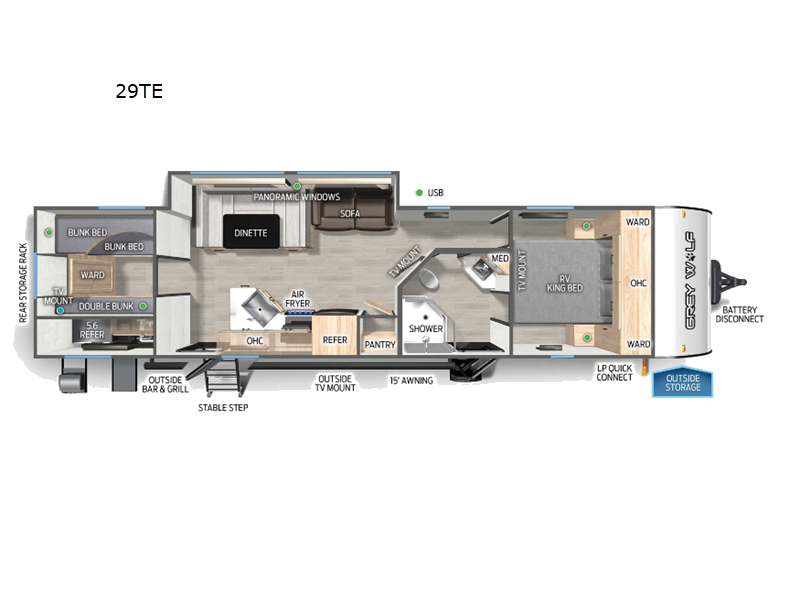 2026 Forest River Cherokee Grey Wolf Travel Traile, $ 49,965