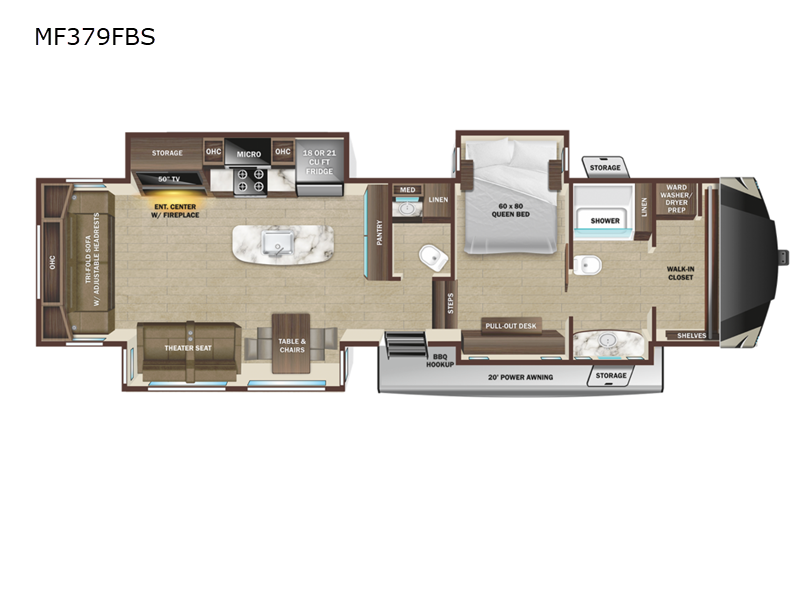 2023 Open Range Mesa Ridge Fifth Wheels 379FBS, $ 64,975