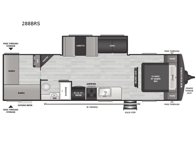 2027 Keystone Hideout (East) 288BRS, $ 38,016