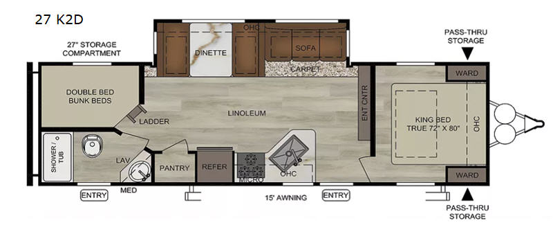 2020 East To West Silver Lake 27K2D, $ 0