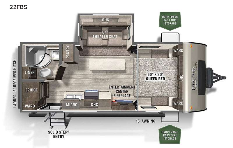 2021 Forest River Flagstaff Micro Lite 22FBS, $ 0