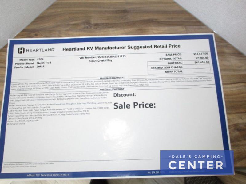 2024 Heartland North Trail Ultra Lite NT 29FLR, $ 37,999