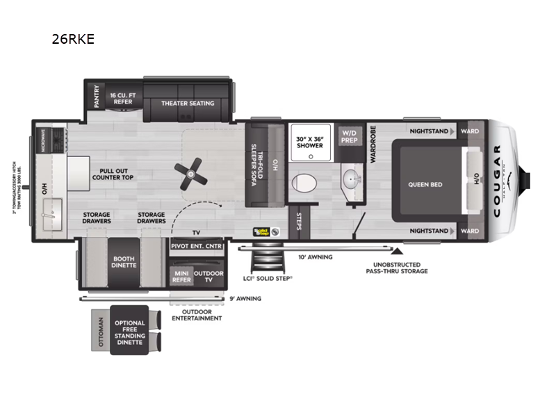 2025 Keystone Cougar Half-Ton (Fifth Wheel) 26RKE, $ 66,631