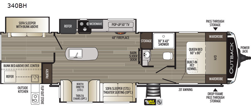2020 Keystone Outback 340BH, $ 0