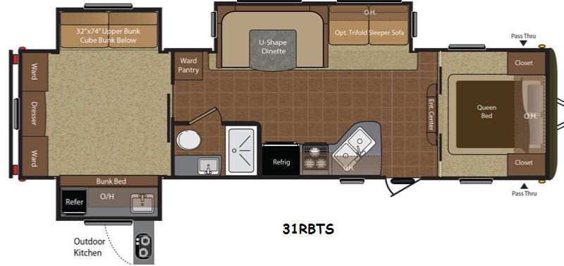 2014 Keystone Hideout 31RBTS, $ 0