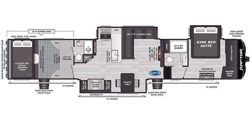 2026 Keystone Raptor 433, $ 147,995