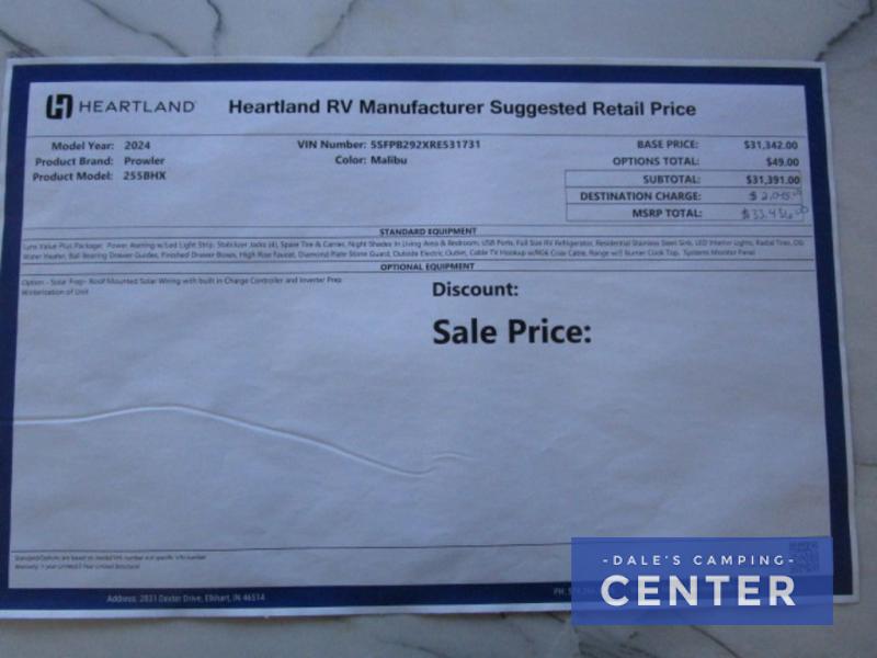 2024 Heartland Prowler 255BHX, $ 19,999