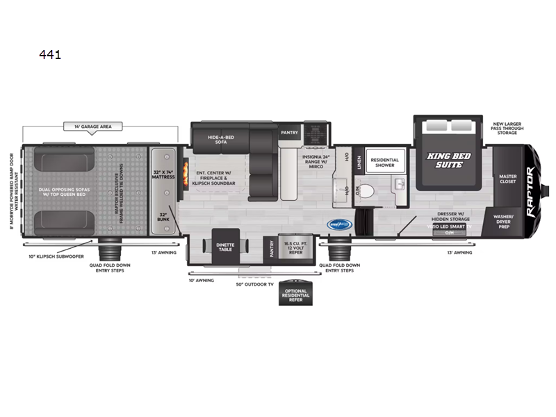 2025 Keystone Raptor 441, $ 119,990