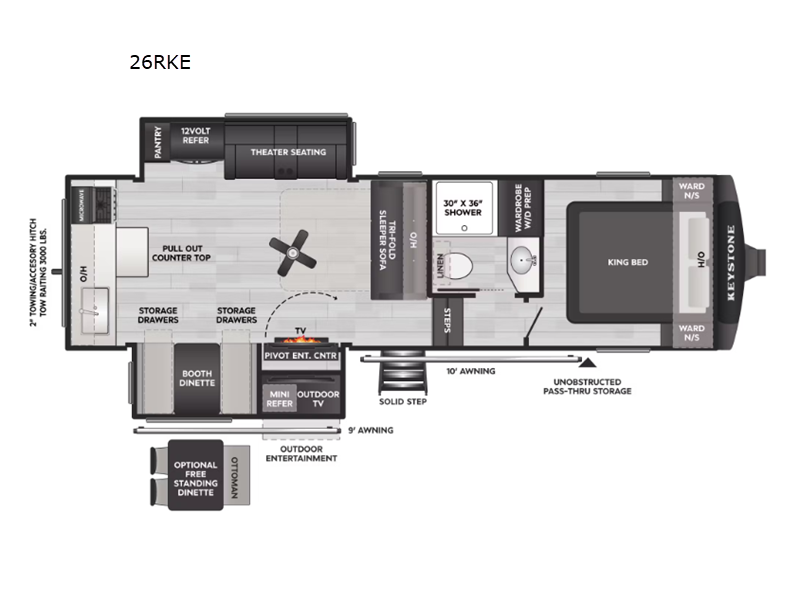 2026 Keystone Cougar Half-Ton (Fifth Wheel) 26RKE, $ 59,998