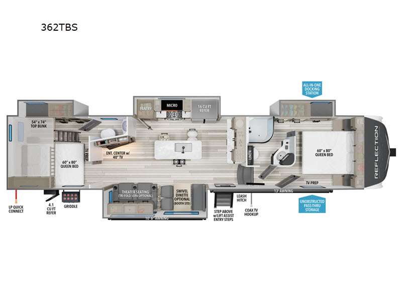 2024 Grand Design REFLECTION 362TBS, $ 69,990