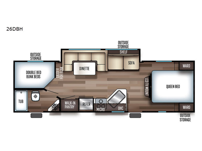 2021 Forest River Cherokee Grey Wolf 26DBH, $ 21,998