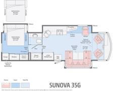 2018 Winnebago Sunova 35G, $ 63,000