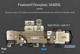 2020 Keystone Cougar 364BHL, $ 37,200