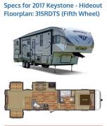 2017 Keystone Hideout 315RDTS, $ 19,500