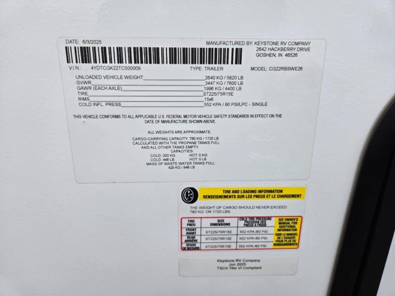2026 Keystone Cougar Half-Ton (Travel Trailer) 22R, $ 35,998