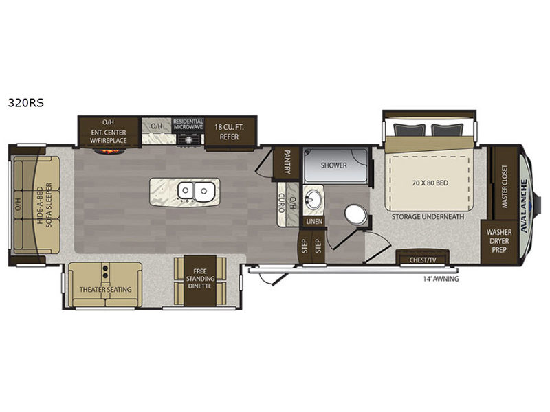 2017 Keystone Avalanche 320RS, $ 42,990