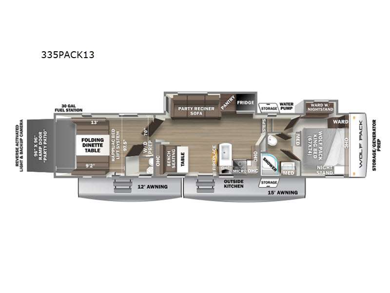 2021 Forest River Cherokee Wolf Pack 335PACK13, $ 31,999