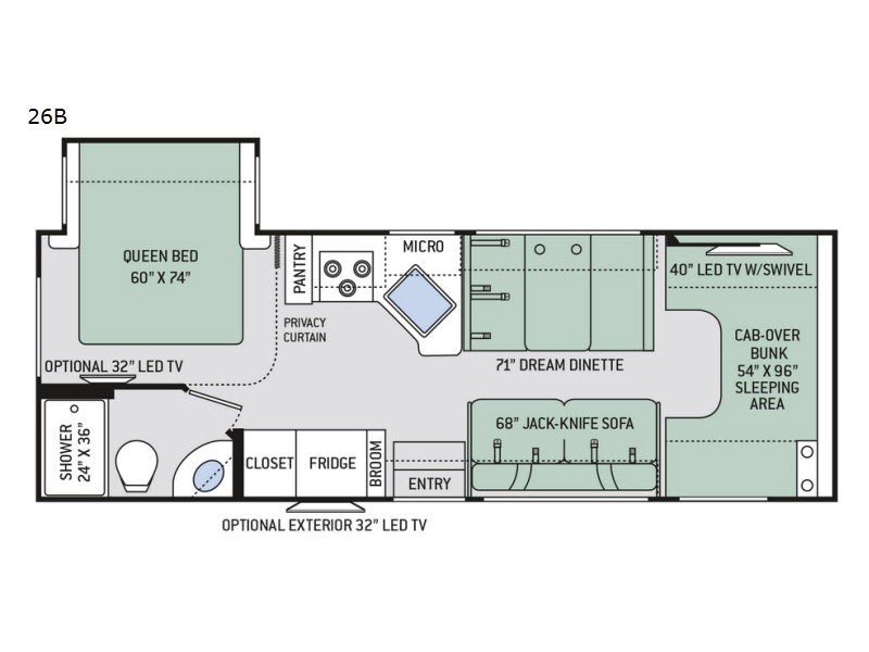 2019 Thor Motor Coach Four Winds 26B, $ 33,399