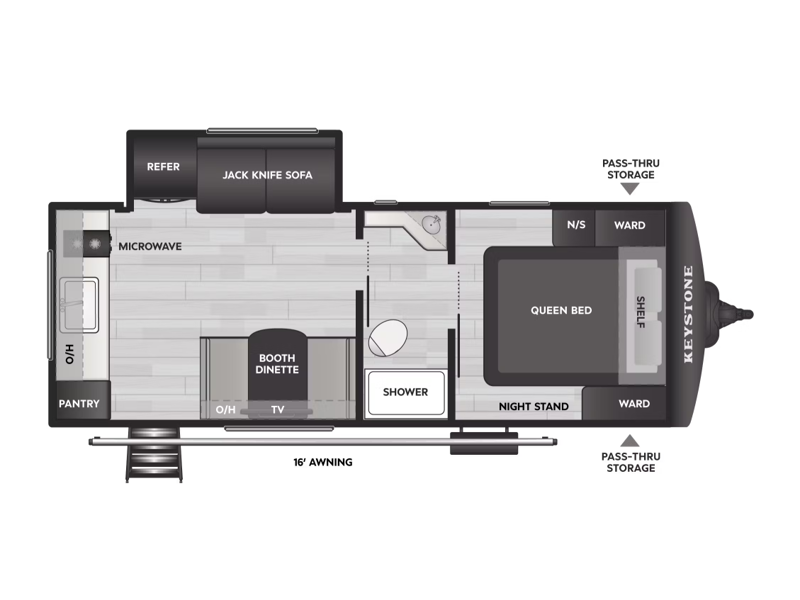 2026 Keystone Bullet Classic Single Axle 21RKC Sin, $ 37,781