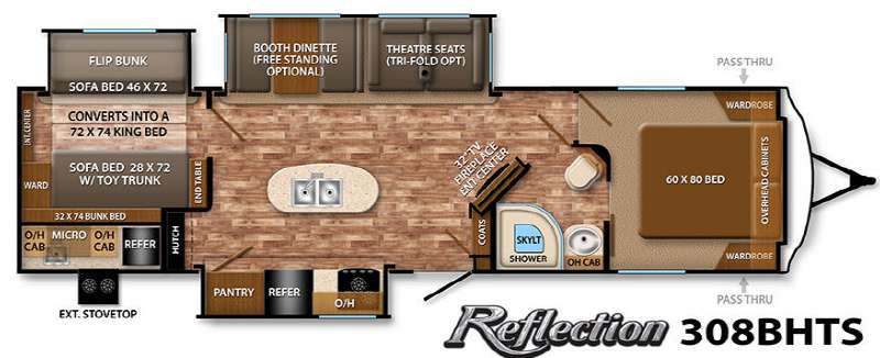 2016 Grand Design Reflection Travel Trailer 308BHT, $ 22,999