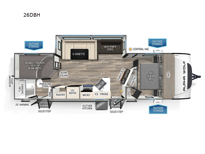 2025 Forest River Cherokee Alpha Wolf 26DBH, $ 51,903
