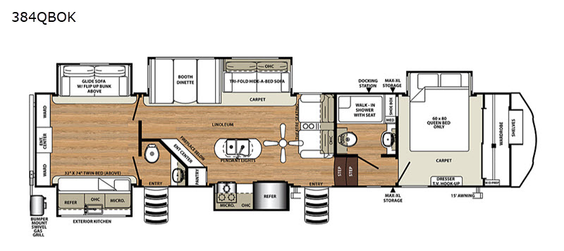 2019 Forest River Sandpiper 384QBOK, $ 0